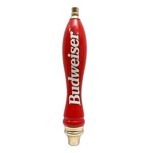 Vintage Budweiser Beer Tap Handle Red With White Letters Classic 11" #X23